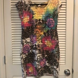 MHM Tile mini shirt dress floral short Sleeve LP
